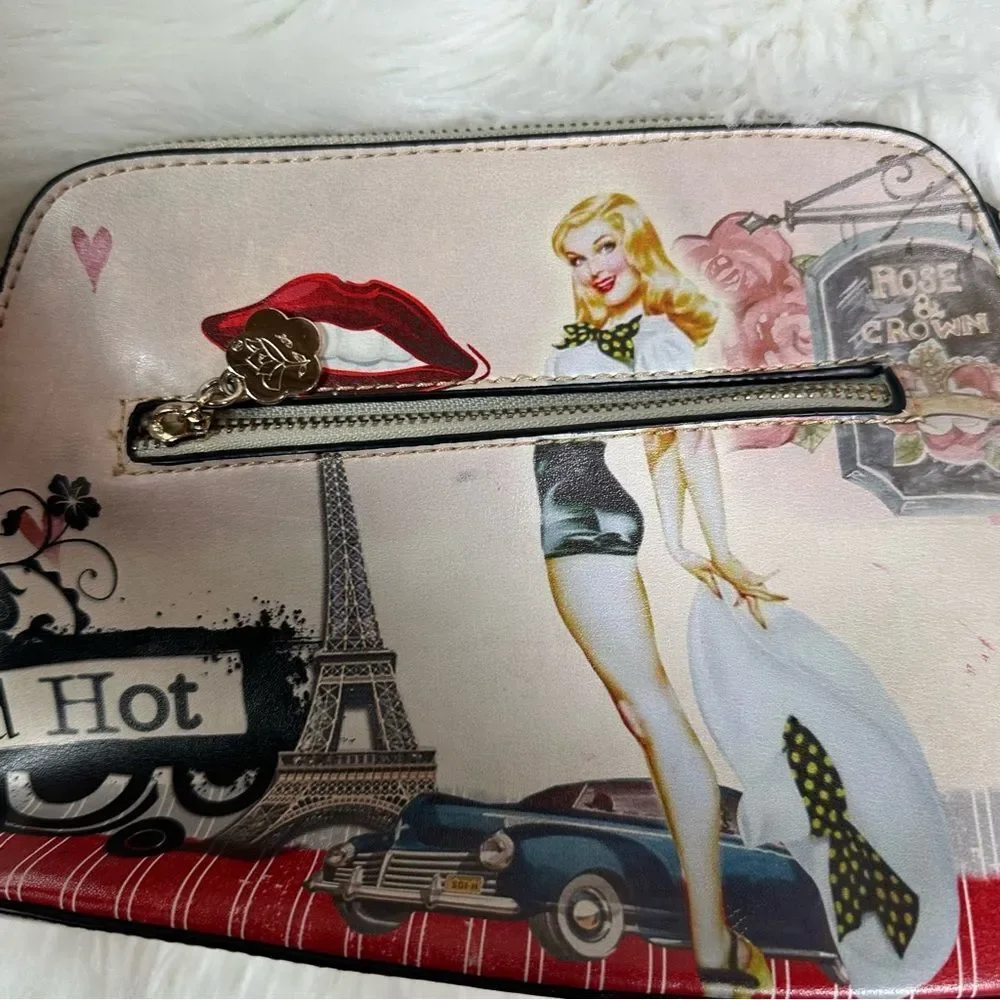 Stylish Women's Bag with Parisian Print